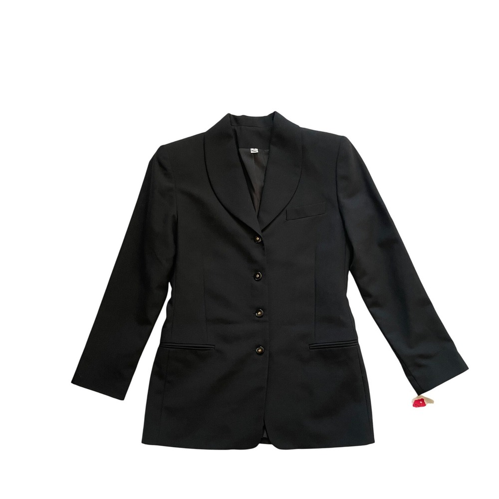 Chanel Beaute Vintage 1999 Uniform Blazer Jacket Black Shawl Collar Size 4
